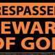 Trespassers Beware of God Indoor Outdoor Sign 10.28 x 17.44